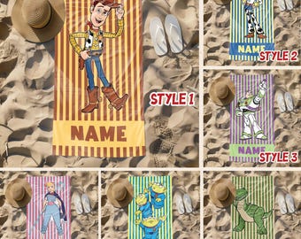 Personalized  Toy Story Summer Beach Towel, Custom Summer Woody Beach Towel, Custom , Kids towel, Summer Gift, Summer Trip