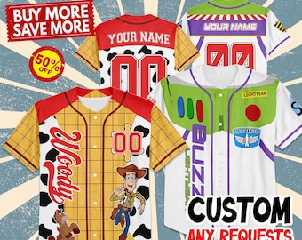 Custom Disney Toy Story Buzz Lightyear Baseball Jersey, Disney Jersey, Buzz Lightyear Jersey, Gift For Fans, Woody Toy Story Sport Team