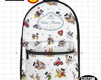 Custom Name  Mickey and friends Backpack, Kids School Bag, Cute Kids Backpack, Birthday Gift, Fun Travel Bag, Back To School Gift