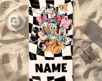 Personalized Mickey And Friends Beach Towel, Custom Mickey n Co Summer  Beach Towel, Custom Disney, Kids towel, Summer Gift, Disneyland Trip