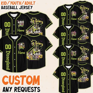 Personalize Disney Mickey&#39;s Not So Scary Halloween Baseball Jerseys, Disneyland Kid Youth Adult Halloween, Magic Kingdom Halloween Jersey