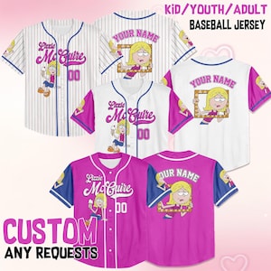 Personalisierte Disney Lizzie McGuire Baseball Jersey, Benutzerdefinierte Disney Lizzie McGuire Jersey, Disney-Liebhaber-Geschenk, Disney-Baseball-Jersey-Teams