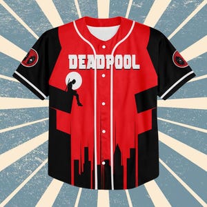 Camiseta de béisbol personalizada de la colección Deadpool, camiseta a juego del superhéroe Deadpool, camiseta de béisbol para niños, jóvenes y adultos, regalo de cumpleaños para la familia. imagen 5