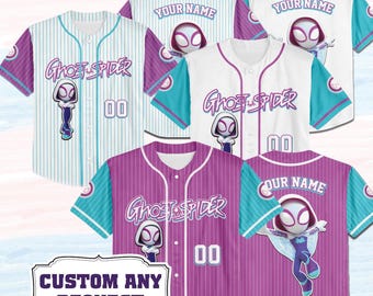 Custom Spidey And His Amazing Friends Gwen Stacy Baseball Jersey, Custom Spider Verse Baseball Jersey Team, Gwen Stacy Baseball Jersey Gift