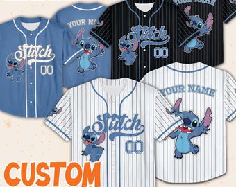 Custom Disney Stitch Collection Baseball Jersey, Gift for Kids, Disney Birthday Gift For Baseball Fans, Disney Vacation Trip, Disneyland