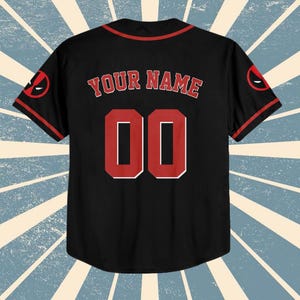 Camiseta de béisbol personalizada de la colección Deadpool, camiseta a juego del superhéroe Deadpool, camiseta de béisbol para niños, jóvenes y adultos, regalo de cumpleaños para la familia. imagen 8