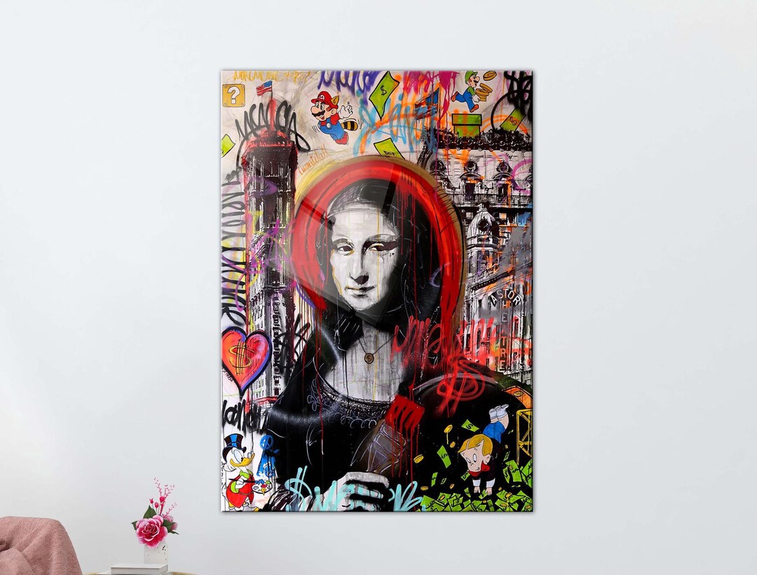 Mona Lisa Masked Graffiti Art Custom Sunglasses