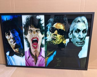 ローリング・ストーンズのヴィンテージ写真ポスター：復元されたバンド