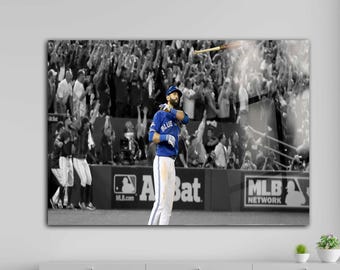 Jose Bautista Tempered Glass Print: Toronto Blue Jays Man Cave Wall Art