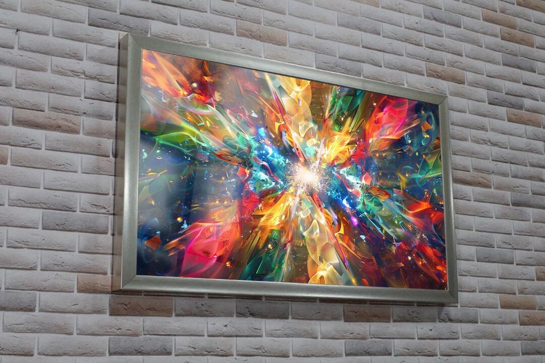 Explosion Decor Colorful Explosion Abstract Glass Wall Art: Modern Home Decor - Etsy