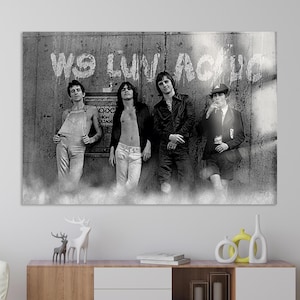 ACDC Glass Print,Rock &#39;n Roll Wall Art,ACDC Wall Art,Music Lover Gift,Legendary Rock Band Poster,Famous Band, Valentines Day Gift For Him