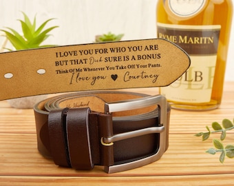 Customized Leather Belt with box ,Personalized Engraved Men's Brown Belt with Text,Unique Boyfriend Gift,Leather Accessories for Groomsmen