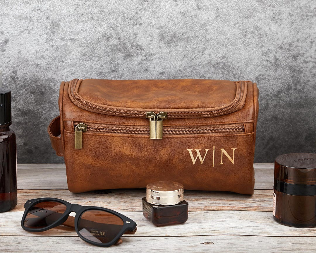 Customized Leather Toiletry Bag for Men,personalized Men's Leather ...