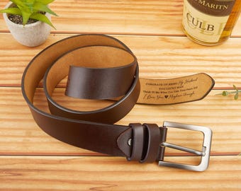 Cintura in pelle personalizzata per lui con scatola, cintura personalizzata con incisione e nome per fidanzato marito, regalo di accessori in pelle unici per lui