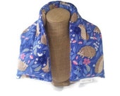 Weighted Neck Pillow Purple Hedgehog Microwavable Shoulder Wrap Unscented - Lavender Flannel, Flax Seeds, hot cold therapy pack
