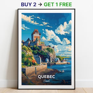 Affiche de voyage au Québec Citadelle de Québec, impression d'art mural, impression du Canada, impression de la ville, affiche de la ville, décoration d'intérieur, oeuvre d'art paysage urbain, cadeau pour les amateurs d'art