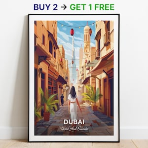 Dubai Travel Poster Gold Souk Wand Kunst Druck Vereinigte Arabische => Arabische => City Print City Poster Wohnkultur Stadtbild Kunstwerk Kunst Liebhaber Geschenk