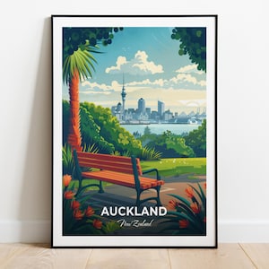 Auckland Reiseposter Auckland Region Wand Kunst Druck Neuseeland Poster Stadt Druck Stadt Poster Wohnkultur Stadtbild Kunstwerk Kunst Liebhaber Geschenk