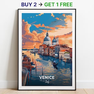 Venedig Reise Poster Grande Kanal Wand Kunst Italien Poster City Print City Poster Home Decor Stadtbild Kunstwerk Trendy Retro Poster