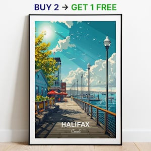 Halifax Reiseposter Halifax Waterfront Boardwalk Wand Kunst Kanada Poster City Print City Poster Home Dekor Stadtbild Kunstwerk