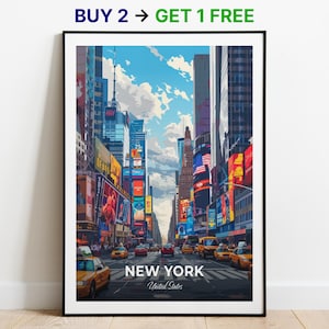 New York Reiseplakat Broadway Wall Art Print USA Poster City Print City Poster Home Decor Stadtbild Kunstwerk Trendy Retro Poster