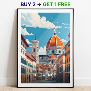 Florenz Reise Poster Kathedrale Santa Maria Del Fiore Wand Kunst Italien Poster City Print City Poster Home Dekor Stadtbild Kunstwerk