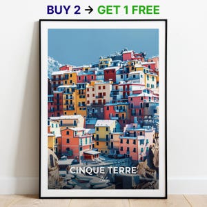 Cinque Terre Travel Poster Manarola Wall Art Print Italy Poster City Print City Poster Home Decor Cityscape Artwork Trendy Retro Poster