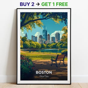 Boston Reise Poster Boston Common Wand Kunst Druck USA Poster Stadt Print City Poster Home Dekor Stadtbild Kunstwerk Kunst Liebhaber Geschenk