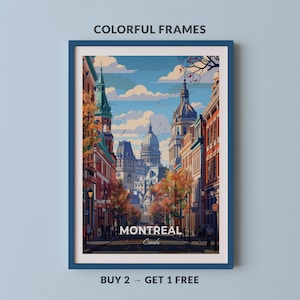 Montreal Travel Poster Old Montreal Wall Art Print Canada Poster City Print City Poster Home Decor Cityscape Artwork Trendy Retro Poster