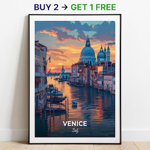 Affiche de voyage Venise Ponte della Libertà impression d'art mural Italie affiche ville impression ville affiche décoration d'intérieur paysage urbain oeuvre d'art cadeau pour amateurs d'art