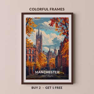 Manchester Travel Poster The University Of Manchester Wall Art Print United Kingdom Poster City Print City Poster Home Decor