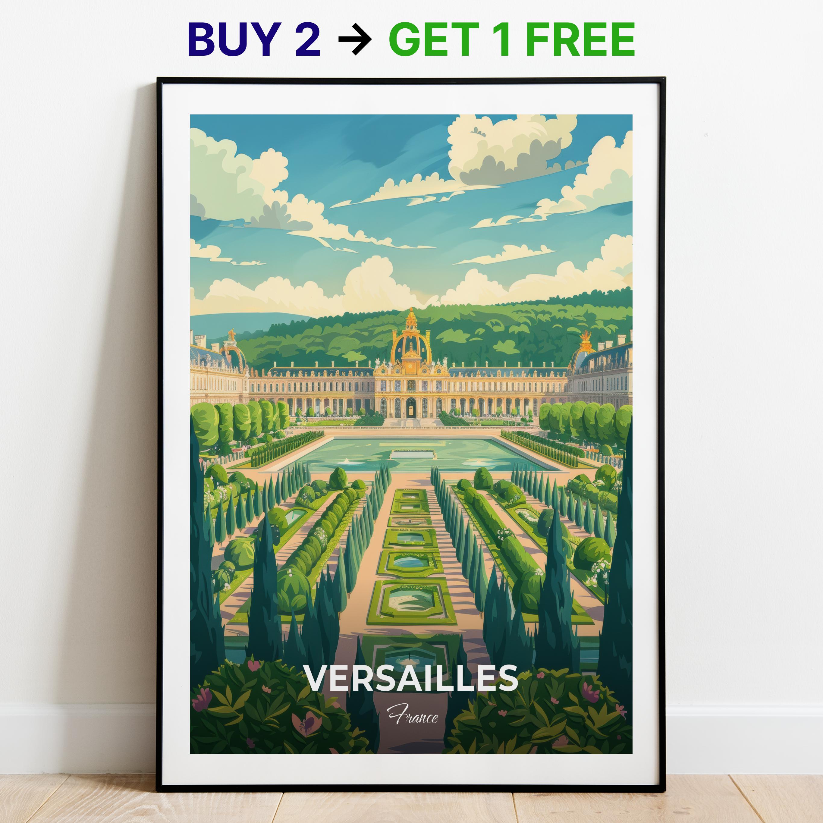 Versailles Travel Poster Versailles Gardens Wall Art Print France Poster City Print City Poster Home Decor Cityscape Artwork Art Lovers Gift