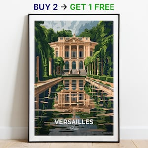 Versailles Reiseposter Petit Trianon Wand Kunst Druck Frankreich Poster Stadt Print City Poster Home Dekor Stadtbild Kunstwerk Trendy Retro Poster