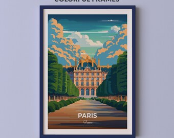 Paris Travel Poster Versailles Palace Wall Art Print France Poster