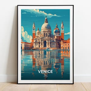 Affiche de voyage de Venise, impression d'art mural basilique Saint-Marc, impression d'art mural en Italie, impression de ville, affiche de ville, décoration d'intérieur, oeuvre d'art de paysage urbain, tenture murale