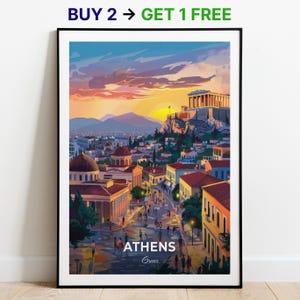 Athen Reiseposter Syntagma Quadrat Wandkunst Druck Griechenland Poster City Print City Poster Wohnkultur Stadtbild Kunstwerk Trendy Retro Poster