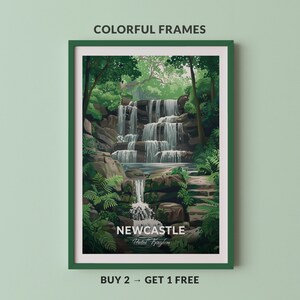 Newcastle Travel Poster Jesmond Dene Park Wall Art Print United Kingdom Poster City Print City Poster Home Decor Cityscape Artwork