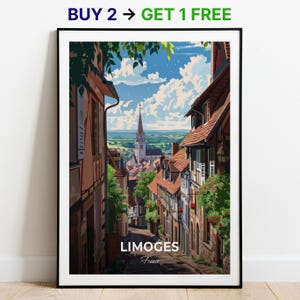 Limoges Reiseplakat Saint-Etienne-Du-Mont Wand Kunst Druck Frankreich Plakat Stadt Druck City Poster Wohnkultur Stadtbild Kunstwerk Kunst Liebhaber Geschenk