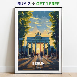 Berlin Reiseposter Brandenburger Tor Wand Kunst Druck Deutschland Poster City Print City Poster Home Dekor Stadtbild Kunstwerk Trendy Retro Poster