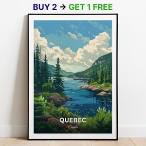 Affiche de voyage au Québec Réserve nationale de faune du Cap-Tourmente, impression d'art mural, impression du Canada, impression de la ville, affiche de la ville, décoration d'intérieur, oeuvre d'art paysage urbain