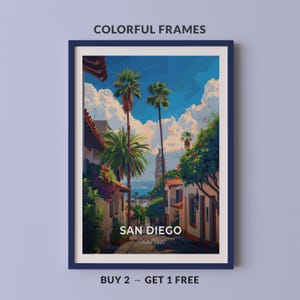 San Diego Travel Poster Old Town San Diego State Historic Park Wall Art Print United States Poster City Print City Poster Home Decor