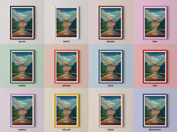 Paris Travel Poster Versailles Palace Wall Art Print France Poster