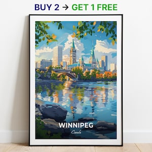 Winnipeg Reiseposter The Forks Wand Kunst Druck Kanada Poster Stadt Print City Poster Wohnkultur Stadtbild Kunstwerk Trendy Retro Poster