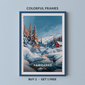 Fairbanks Travel Poster Chena Hot Springs Wall Art Print United States Poster City Print City Poster Home Decor Cityscape Artwork