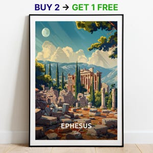Ephesos Reiseposter Sankt Johannes Wand Kunst Druck Türkei Poster City Print City Poster Home Decor Stadtbild Kunstwerk Kunstliebhaber Geschenk