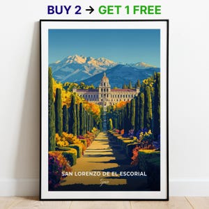 San Lorenzo De El Escorial Travel Poster El Escorial Wall Art Print Spain Poster City Print City Poster Home Decor Cityscape Artwork