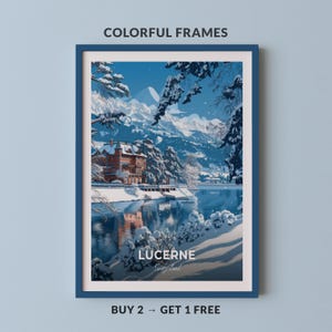 Lucerne Travel Poster Richard Wagner Museum Wall Art Print Switzerland Poster City Print City Poster Home Decor Cityscape Artwork