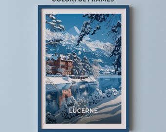 Lucerne Travel Poster Richard Wagner Museum Wall Art Print Switzerland Poster City Print City Poster Home Decor Cityscape Artwork