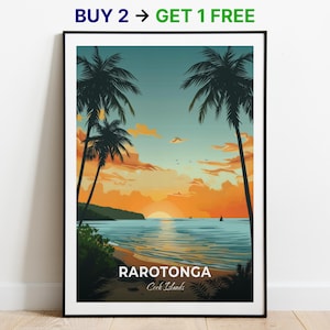 Rarotonga Reiseposter Aroa Marine Reserve Wand Kunst Print Kochinseln Poster City Print City Poster Home Dekor Stadtbild Kunstwerk
