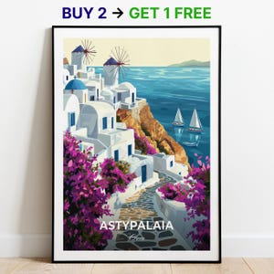 Astypalaia Reise Poster Wand Kunst Druck Griechenland Poster Stadt Druck City Poster Wohnkultur Stadtbild Kunstwerk Trendy Retro Poster Wandbehang